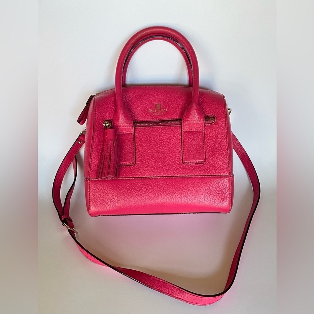 Kate Spade Bright Pink Top Handle Leather Satchel - Picture 4 of 11